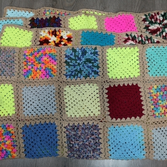 Vintage Patchwork Crochet Blanket Scarf | TheStyleMinr - Picture 3 of 6